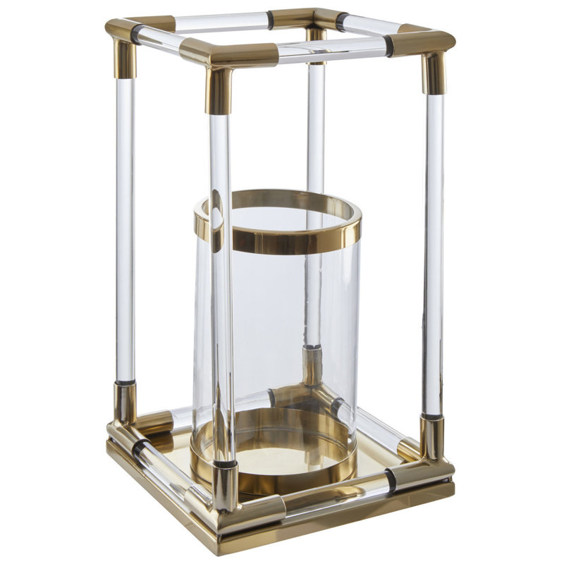 Ann Tabletop Lantern, Gold, 45 cm H x 24 cm W x 24 cm D