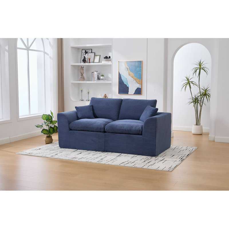 Canapé modulaire modulaire avec coussin moelleux, Marine