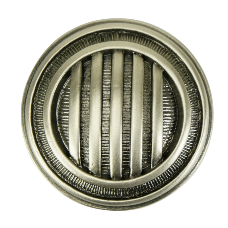 RIBBED KNOB; ANTIQUE NICKEL, Silver