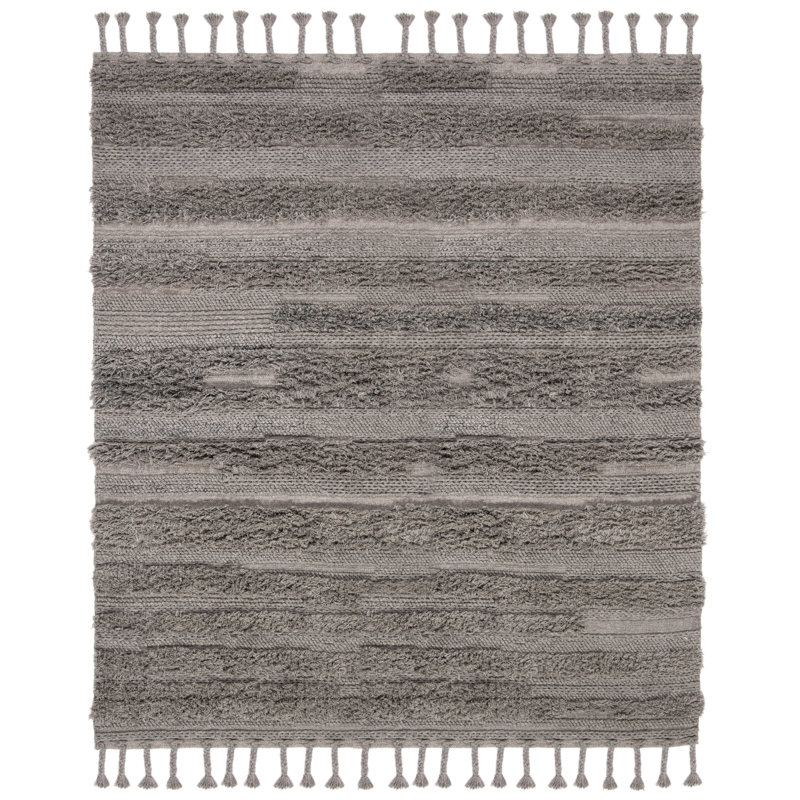 Casablanca Hand Woven Wool Solid Color Rug, Rectangle 8' x 10'