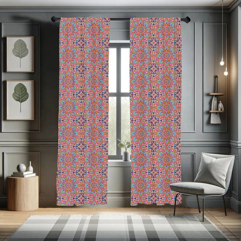 Hippie Semi-Sheer Rod Pocket Curtain Panels, 28" x 63"