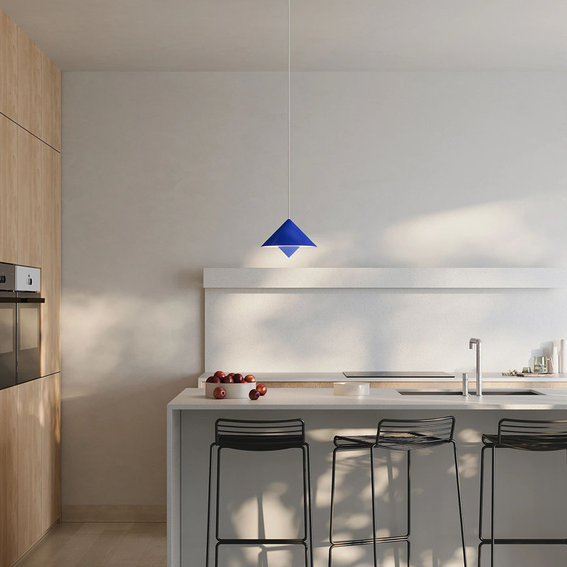 Jai Pendant Light, 11'' H x 9.84'' W x 9.84'' D, White, Cobalt
