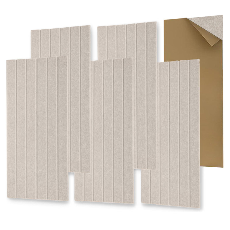 Acoustic Panels 12-Pack Soundproof Wall Panels 24"X12"X0.4" Decorative Sound Panels High Density Sound Dampening Panels 3D Slat Wall Panels for Walls and Ceilings