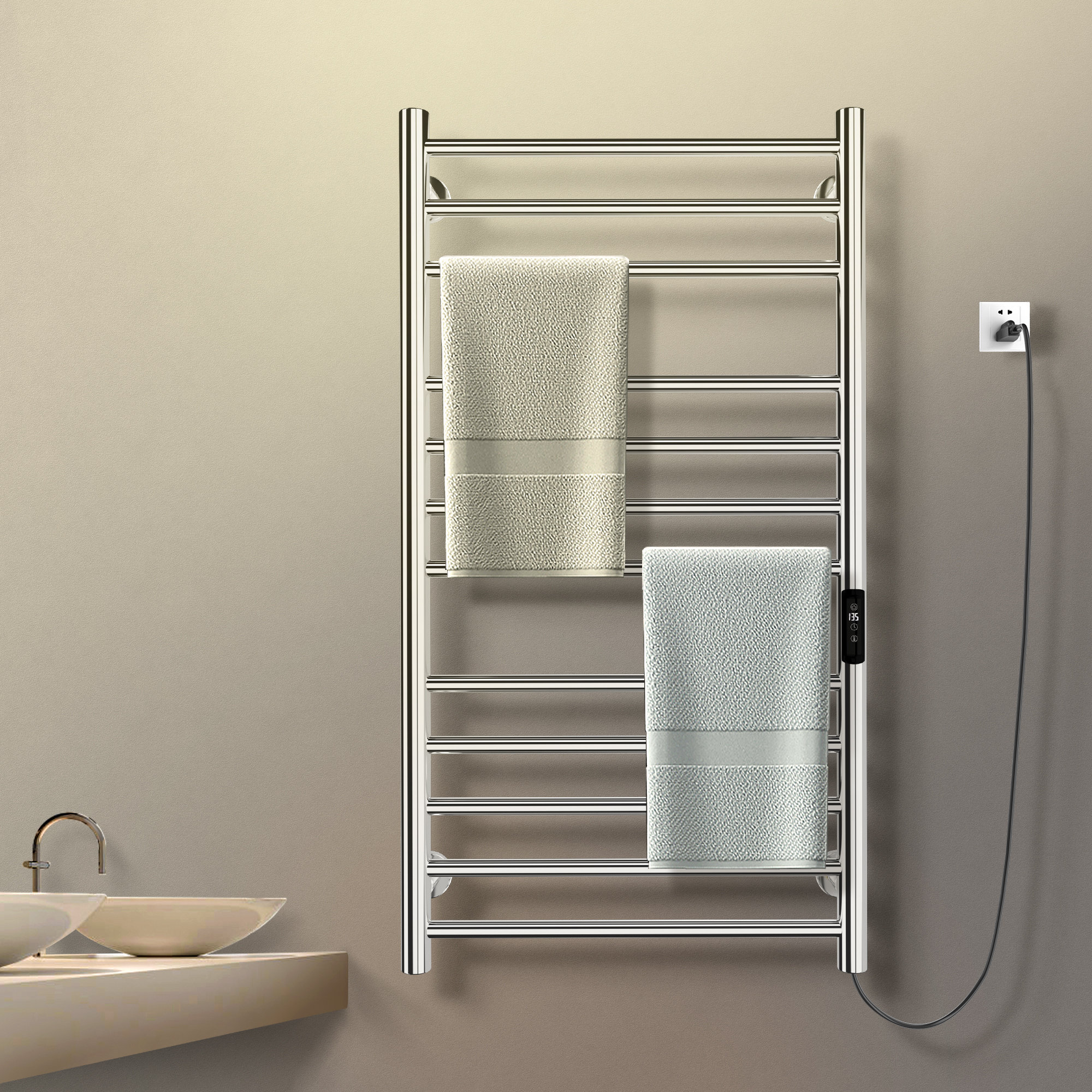 Heated Towel Bar Installing A Towel Rail Wall Mounted Heated
