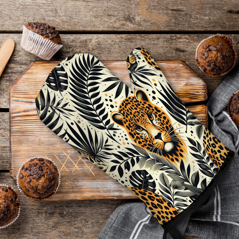 Leopard Spot Craze Oven Mitt Cotton Twill