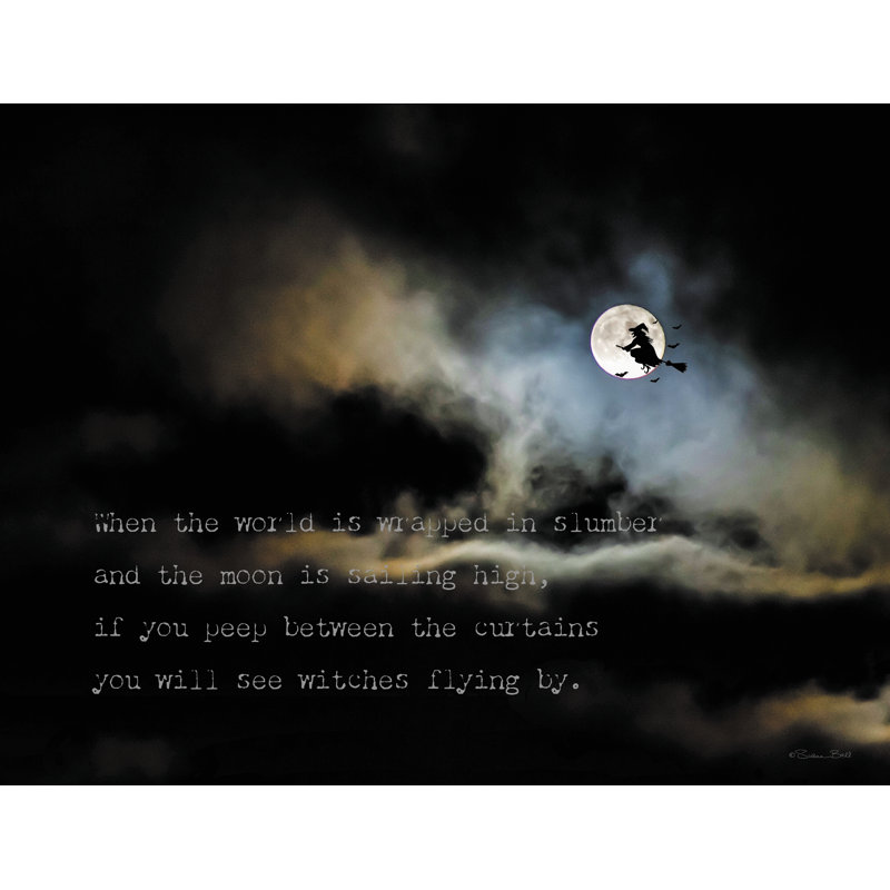 «Elveda Witches Flying» par Susan Ball - reproduction d'art sur toile tendue, H 8 po x l 12 po