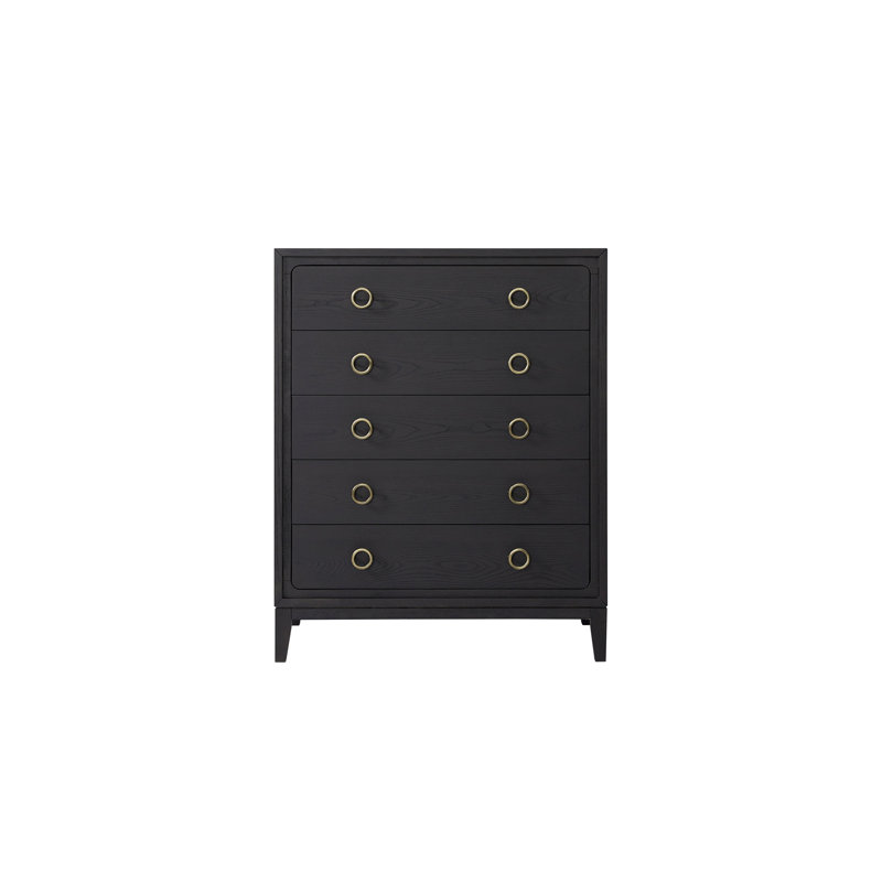 Commode 5 tiroirs au fini poivre