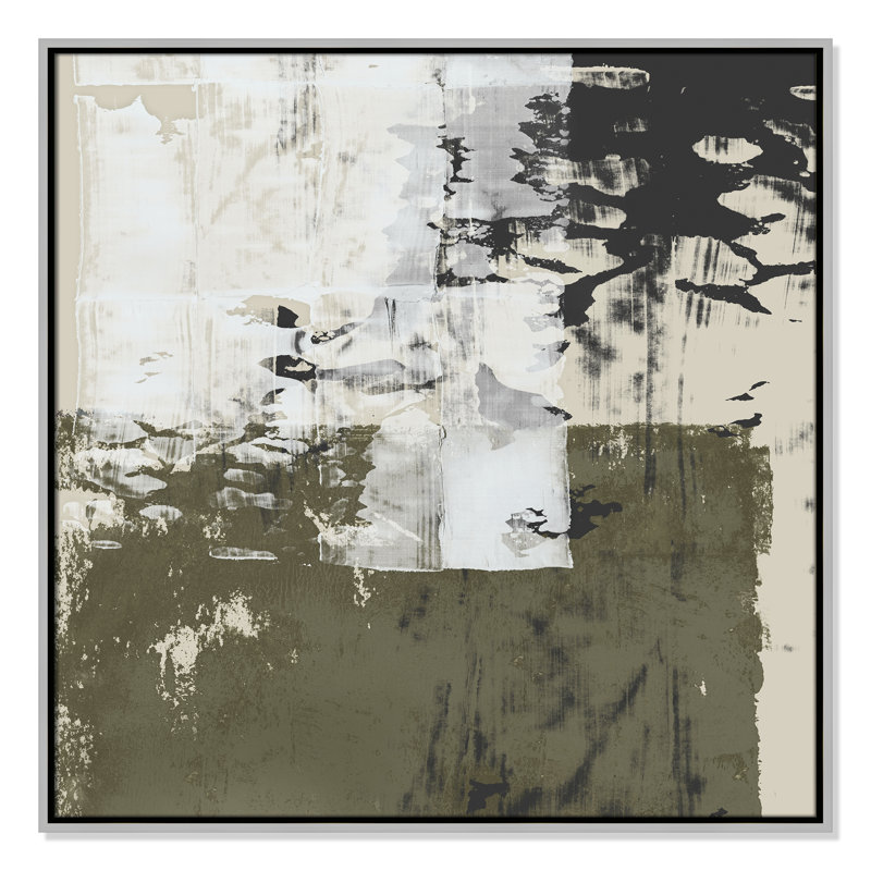Reflections In Sage II - Square Version Print par Isabelle Z, H 31,5 po x l 31,5 po, Argent