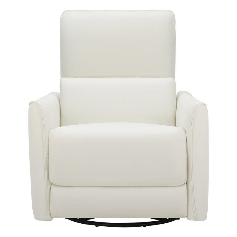 Santo Genuine Leather Swivel Power Recliner(Set of 2), White