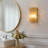 Gold Wall Sconce with Textured Glass Shade