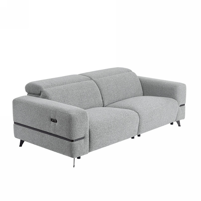 84"W Upholstered Power Reclining Sofa, Gray