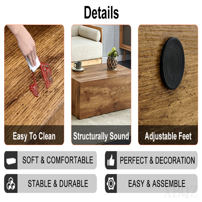 Table basse carrée en bois aggloméré de style naturel en MDF, table d'appoint. Table d'appoint de salon en MDF de style Wabi-Sabi, table d'appoint ou table de chevet de chambre à coucher. 39,4 po x 21,7 po x 11,8 po
