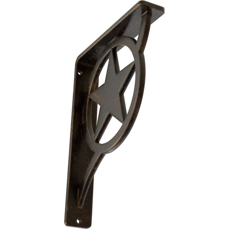 Support en fer forgé Austin, H 8 po x l 1,5 po x P 5,5 po, Laiton antique
