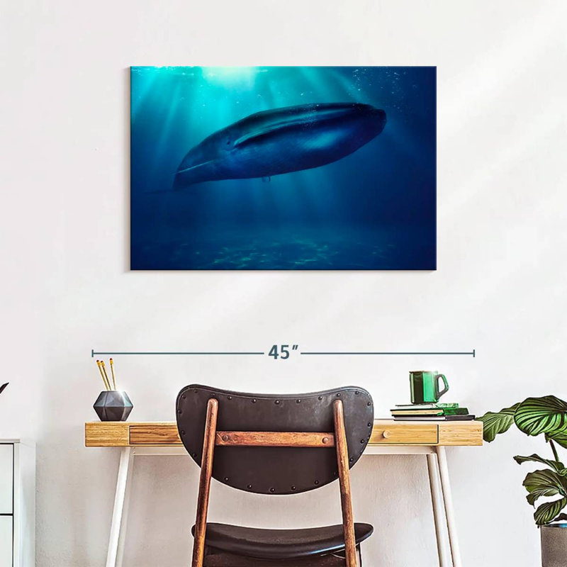 Brampt Blue Whale Underwater, 24'' H x 36'' W