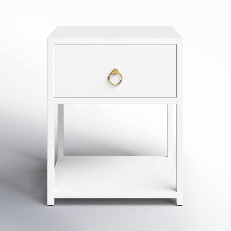 Elin 1-Drawer Nightstand, White