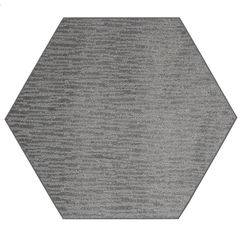 Tapis gris clair Jenisse, Hexagone 12 pi