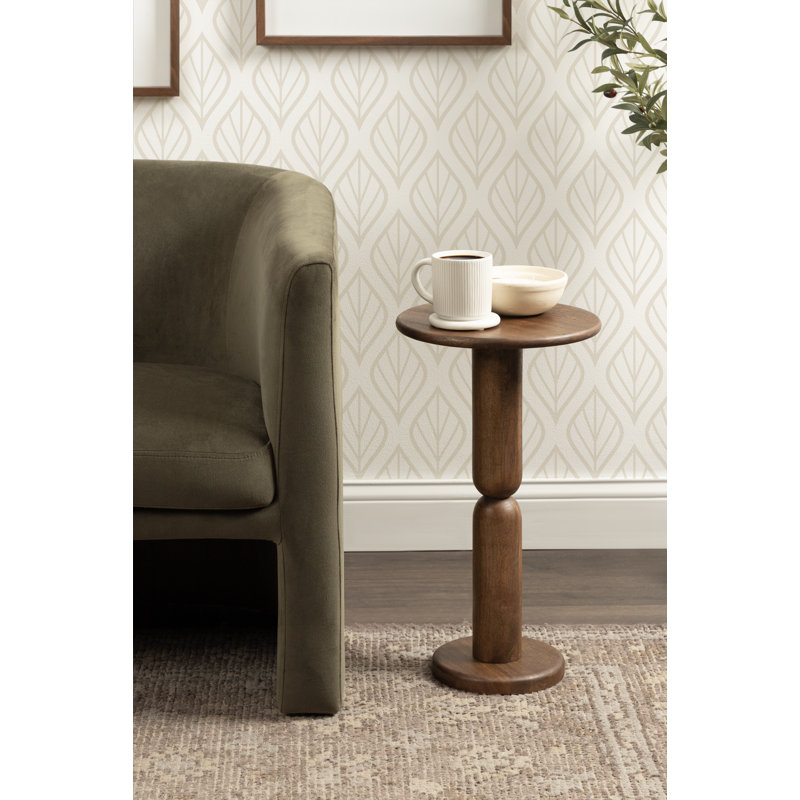 Table d'appoint ronde Macron, Walnut Brown