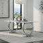 Ensemble de table de salle à manger 7 pièces blanc et argent avec 7 chaises en cuir blanc-819436101-819436153-819436152