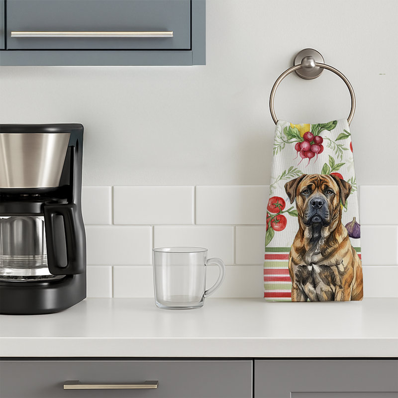 Brindle Boerboel Vegetables Kitchen Towel, Brindle Boerboel