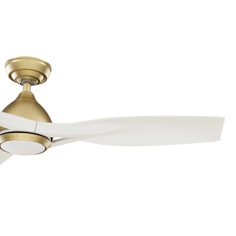 Casablanca 54 inch Elise ENERGY STAR®  Damp Rated Ceiling Fan with Lights and Wall Control