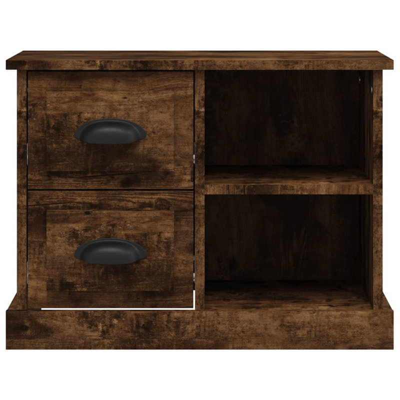 60 cm W Bedside Table, Smoked Oak