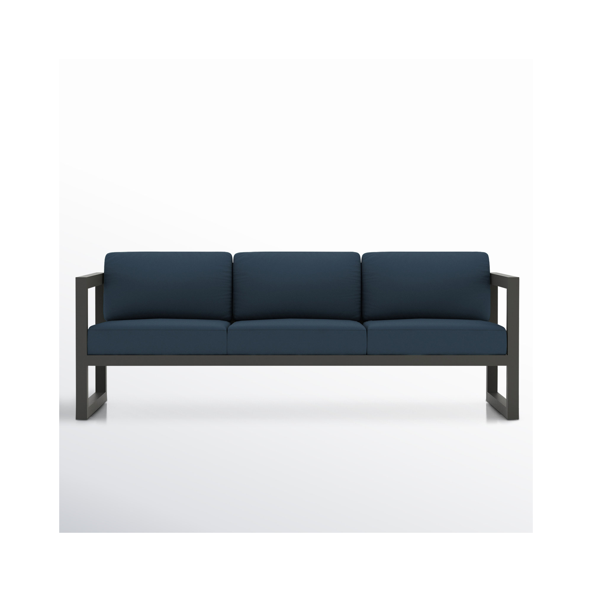 Smith 84" Outdoor Sofa with Sunbrella® Cushions, Spectrum Indigo, Slate