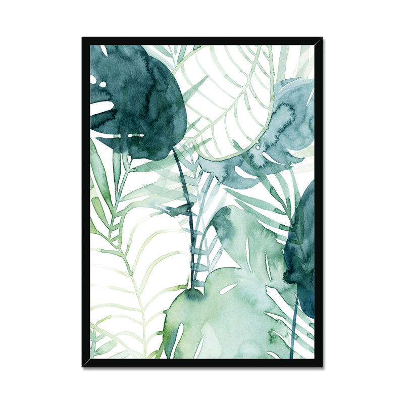 Palm Pieces II by Grace Popp - Painting, Black Framed Paper Print, 50cm H x 34cm W