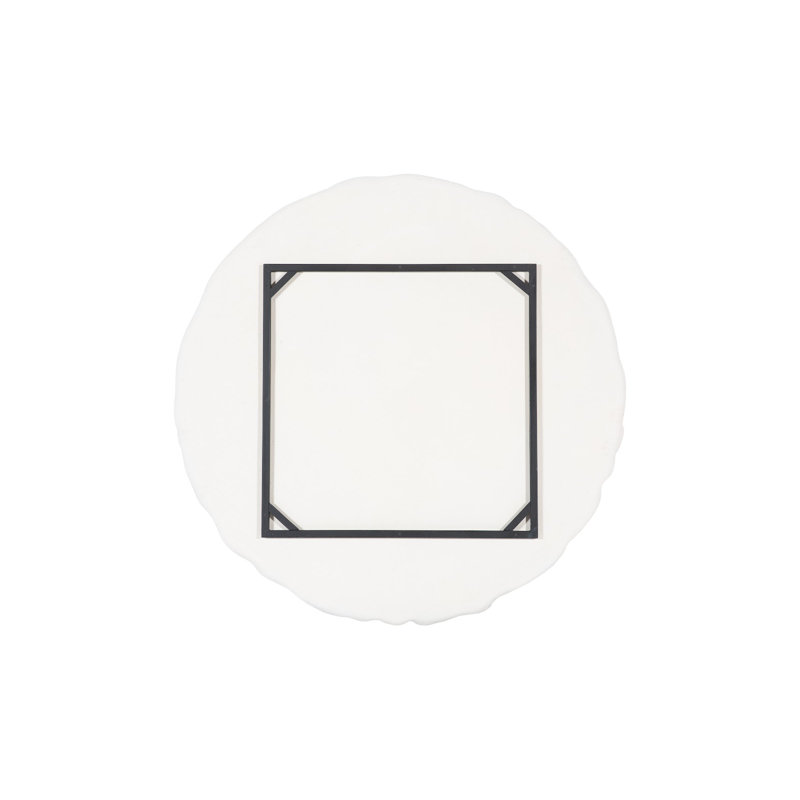 Drape Round Wall Art, White Stone
