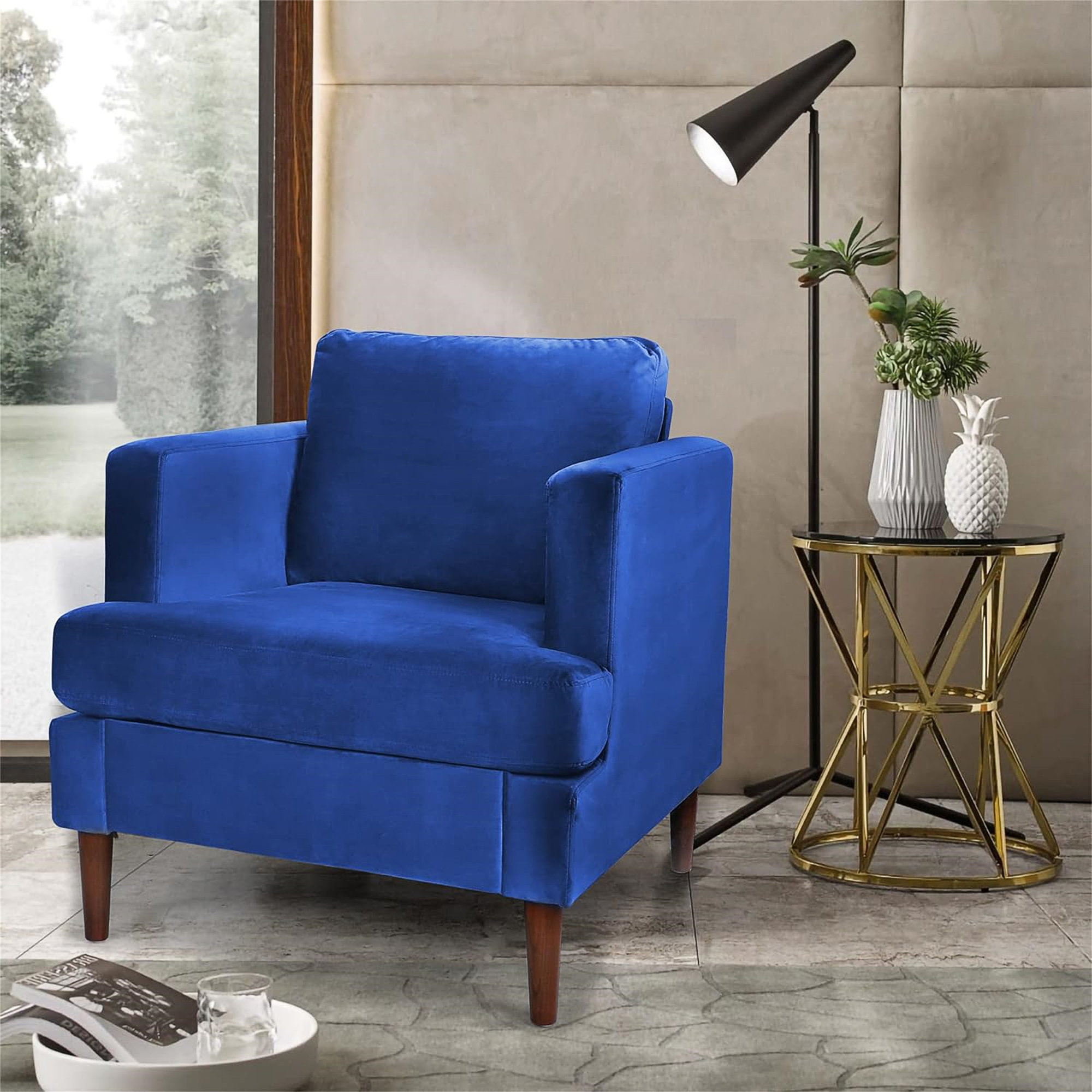 Latitude Run® Accent Sofa Chair, Comfy Tufted Upholstered Armchair With ...