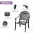 5-Piece 58.27"L Rectangular Patio Dining Set with Umbrella Hole, 4 Stackable Chairs, Red Cushions-94396215