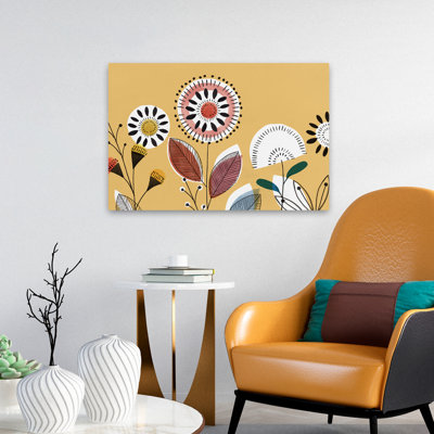 Plantes, fleurs, lever de soleil Scandi II, art mural
