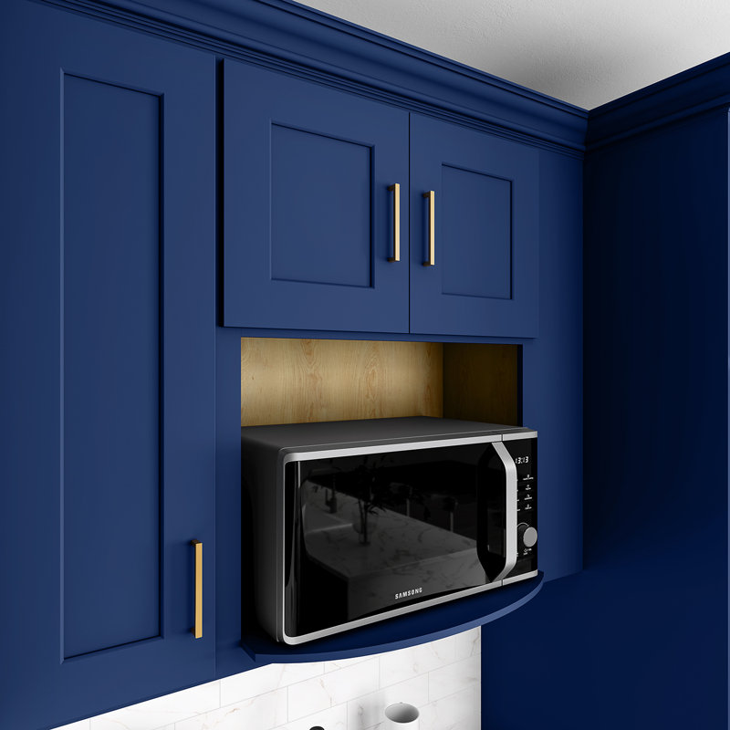 Armoire murale à micro-ondes, 27" W x 36" H x 17" D, Shaker bleu