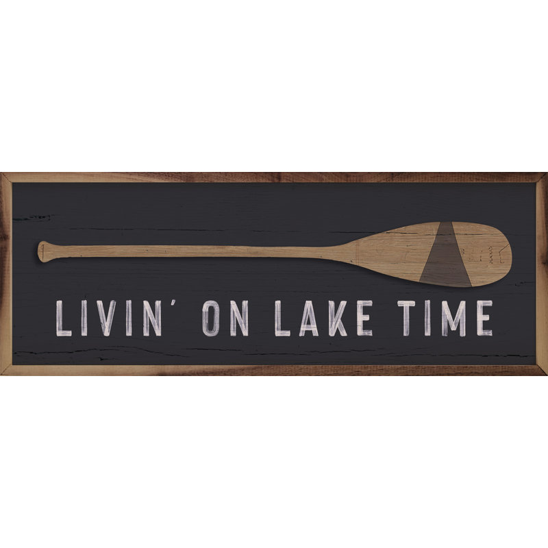 Livin On Lake Time Oar Gray, 36" W x 12" H