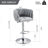 360° Fabric Cover Swivel Bar Stools Set Of 2, Adjustable Counter Height Bar Chairs With Woven Back & Footrest,Silver Chromed  Bar Stools For Kitchen Island, Cafe, Pub-1745660715