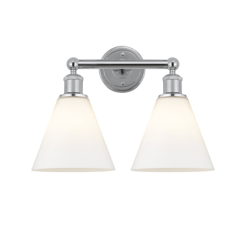 Mallery 2 - Light Dimmable Vanity Light, Matte White, Polished Chrome