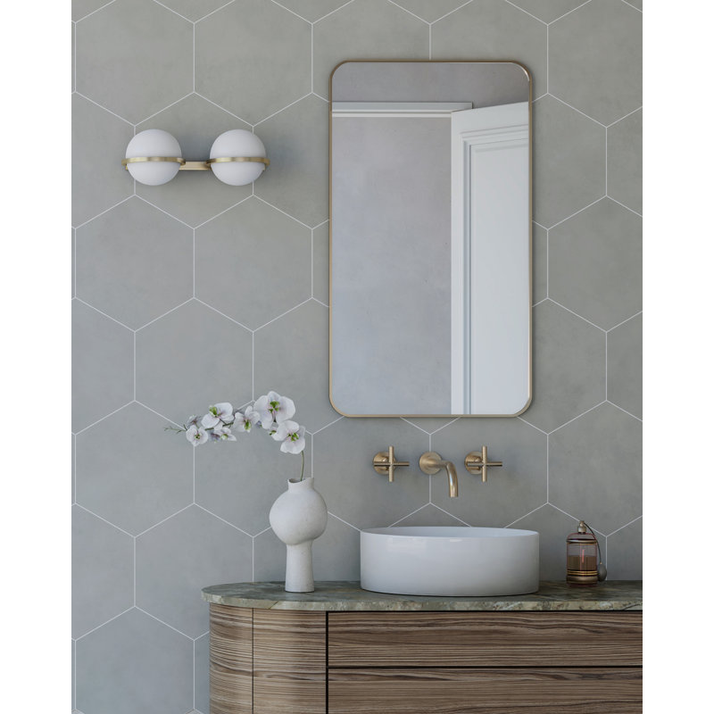 Honeycomb 9in.x10in. Hexagon Porcelain Tile, Gray Matte