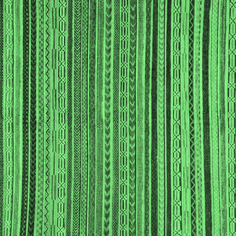 Tapis lavables à la machine à motif abstrait vert émeraude 2306, Carré de 6 pi