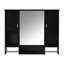 Armoire de rangement murale moderne 35 po x 28 po, armoire de salle de bain murale avec miroir, armoire à pharmacie avec barre à serviettes-1385052797