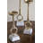 S/3 Gold Metal Pillar Holders With White Marble Base And Open Ring Accent