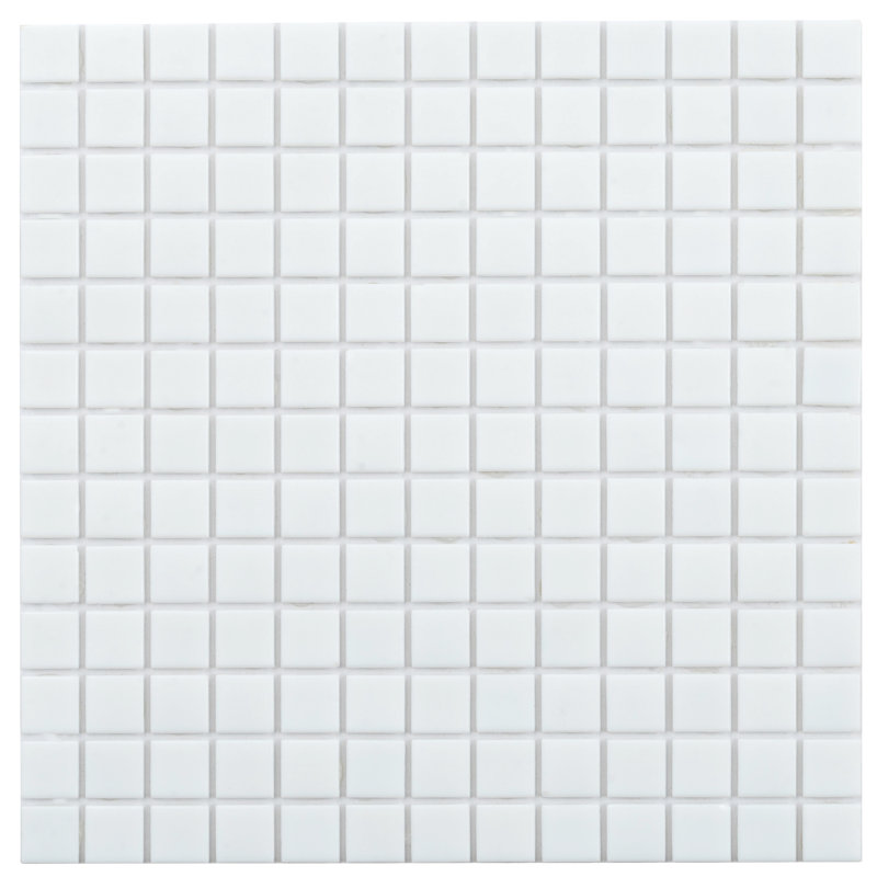Carreau de mosaïque pour mur et plancher en verre 0,8 po x 0,8 po Dune, Blanc riz