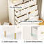 Commode 5 tiroirs pour chambre à coucher, commode rustique en bois de 44 po de hauteur avec poignées de bar, design rétro