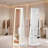 LED Mirror Jewelry Cabinet Standing, Lockable Jewelry Armoire with Full-Length Mirror and Adjustable LED Lights-540419012
