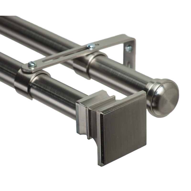 Tringle à rideaux double 1,13 po Willesden Silver, 96"
