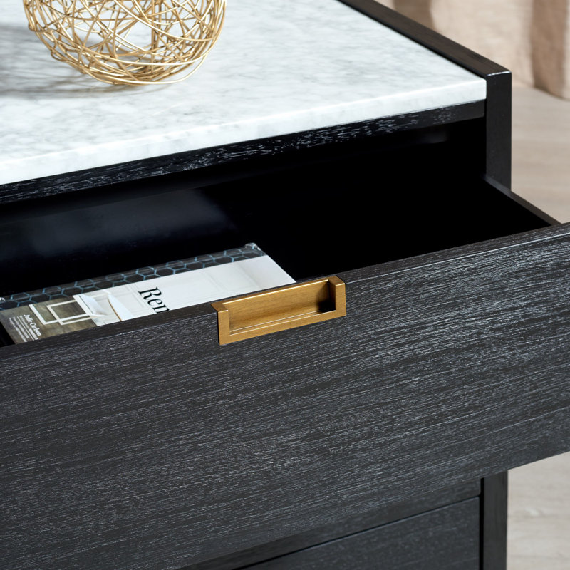 Commode 6 tiroirs Eliane, Noir