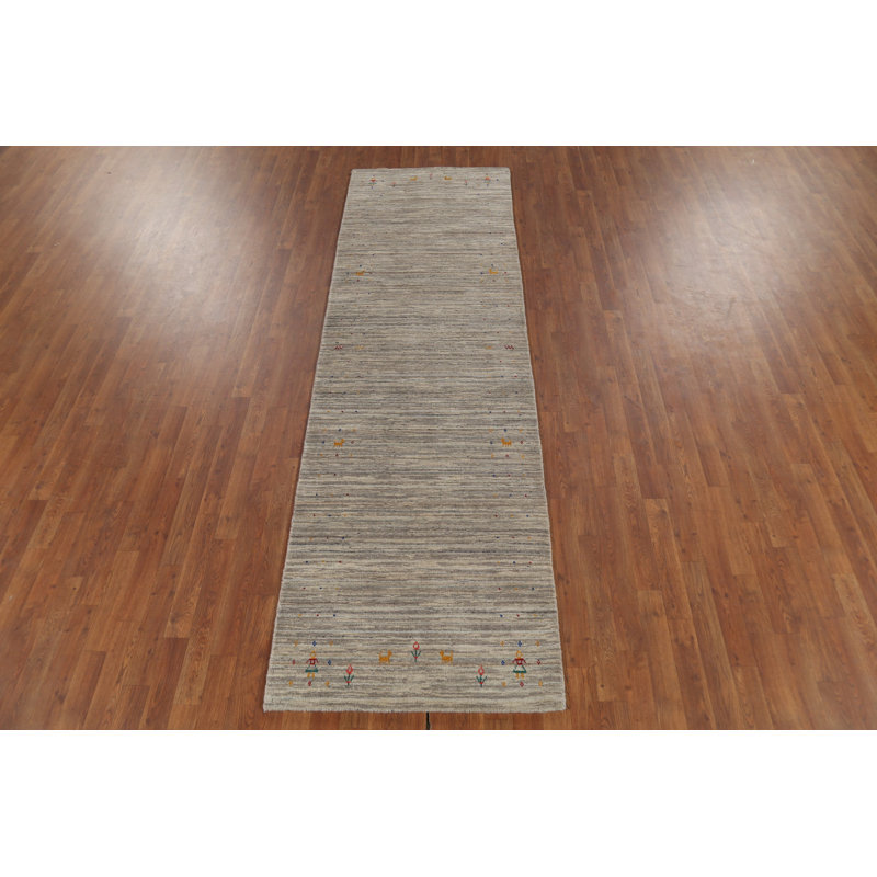 Tapis indien rayé à la main Gabbeh 3 x 10