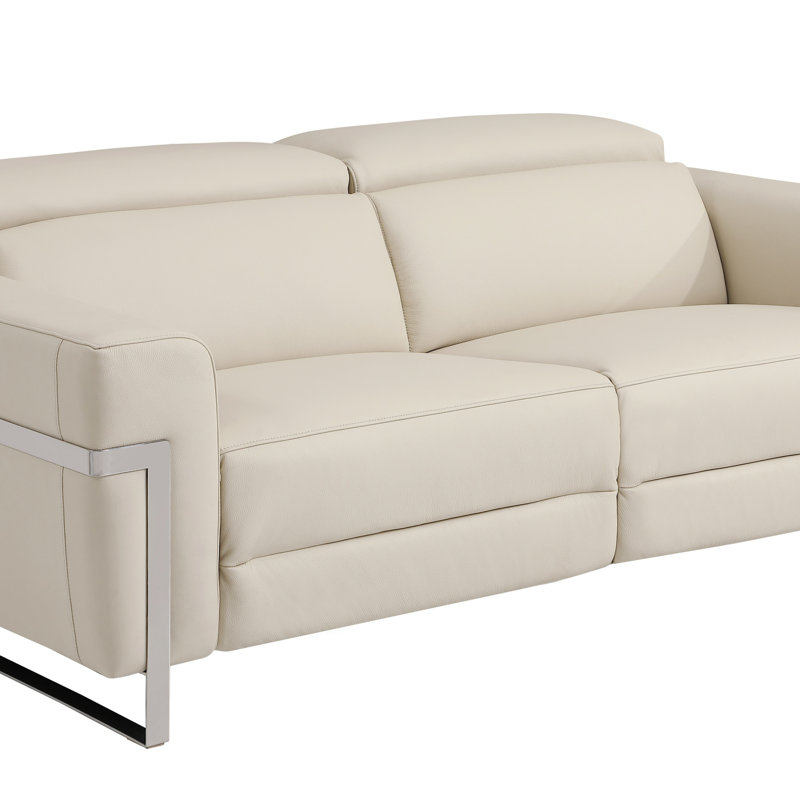 Cuir grainé avec fauteuil inclinable Global United, H 40,04 po x l 83,02 po x P 42,97 po, Beige
