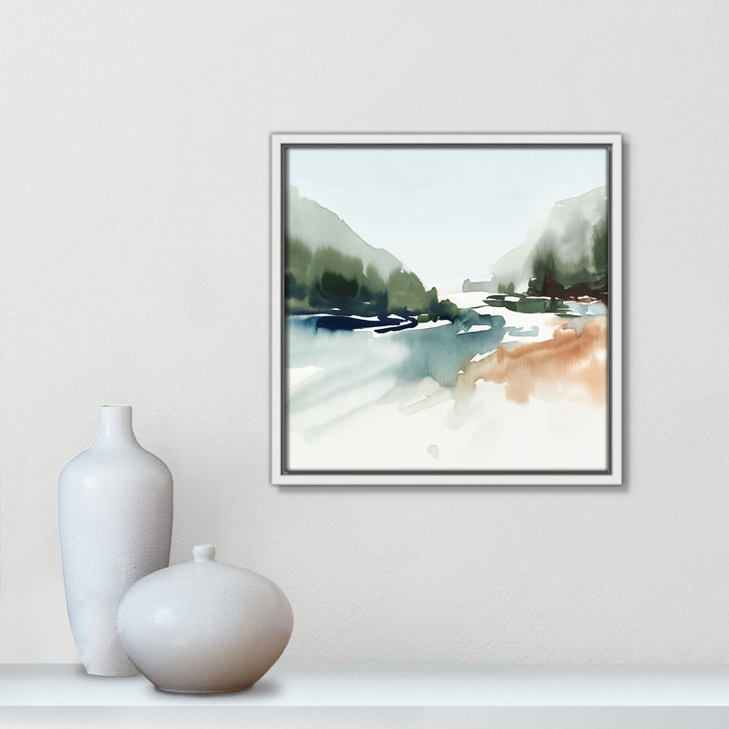 Harmonious Lake - Square Version Print par Isabelle Z, Blanc, H 13,5 po x l 13,5 po