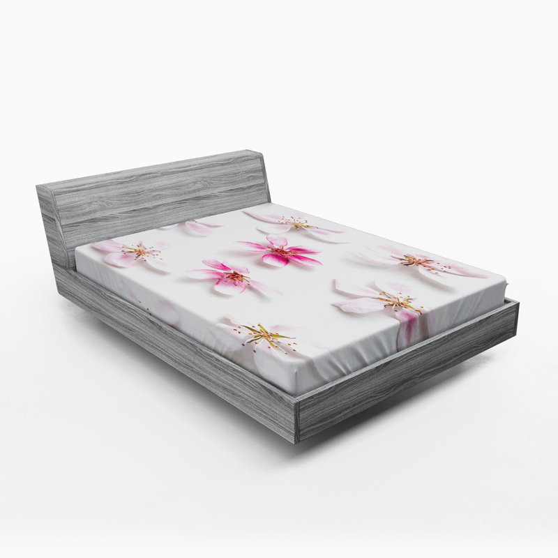 Microfiber Floral Fitted Sheet, Full Fitted Sheet