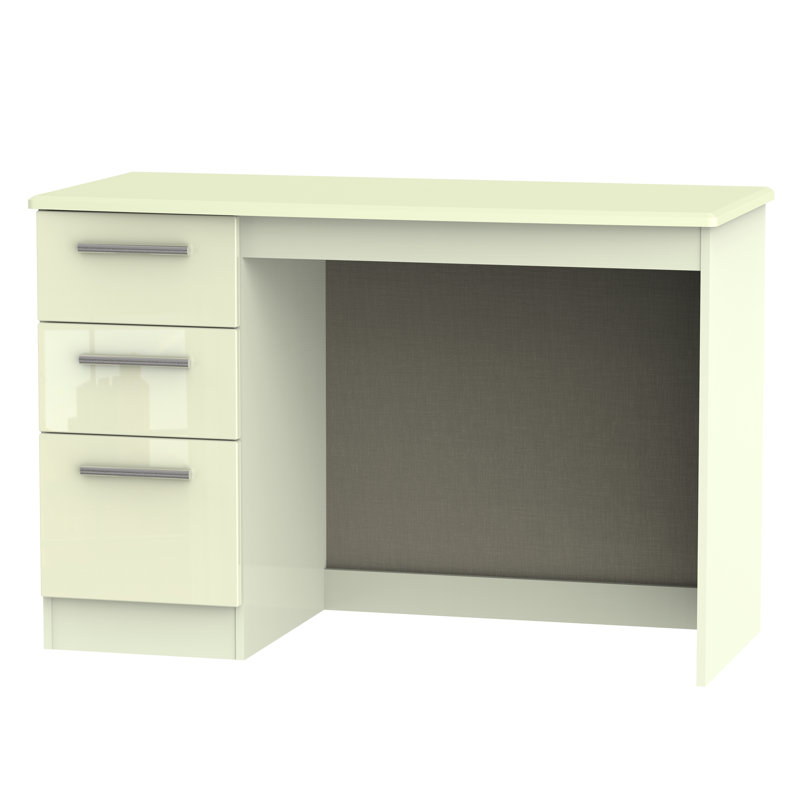 Fully Assembled Yvette Desk, Cream, 79.5cm H x 120cm W x 54cm D, Oak