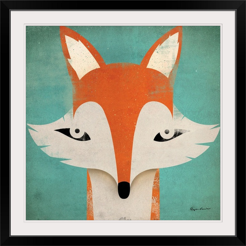« fox » par ryan fowler, impression, H 24 po x l 24 po x P 1 po, Cadre noir